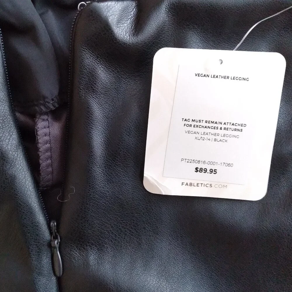 Elegant Vegan Leather Pants, Fabletics, Size - XL - Picture 4 of 6